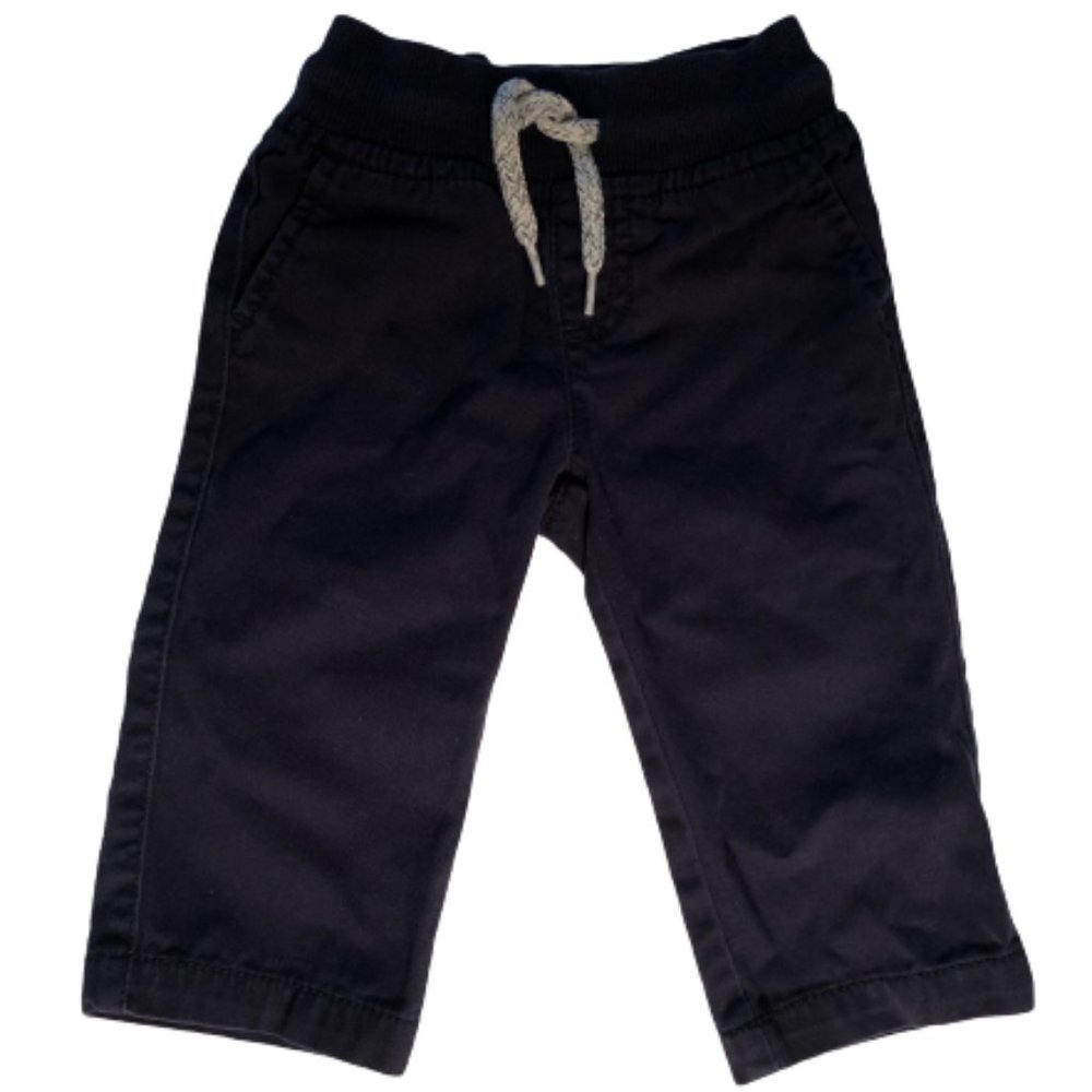 GYMBOREE Baby Boy Cotton Drawstring Pants Navy Blue 6-12 M
